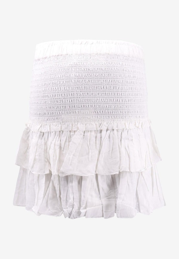 Isabel Marant Etoile Naomi Ruffled Mini Skirt White JU0022FCB3J04E_20WH