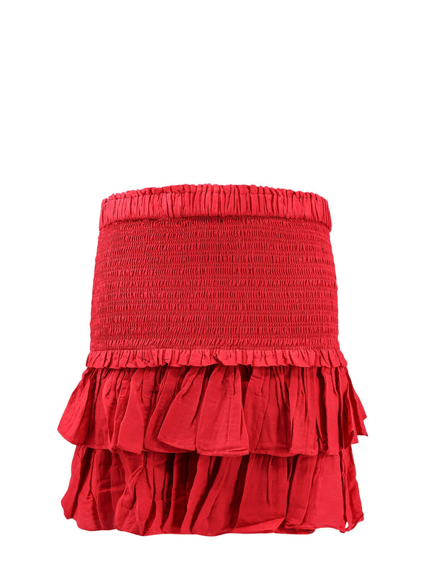 Isabel Marant Etoile Naomi Ruffled Mini Skirt Red JU0022FCB3J04E_70RD