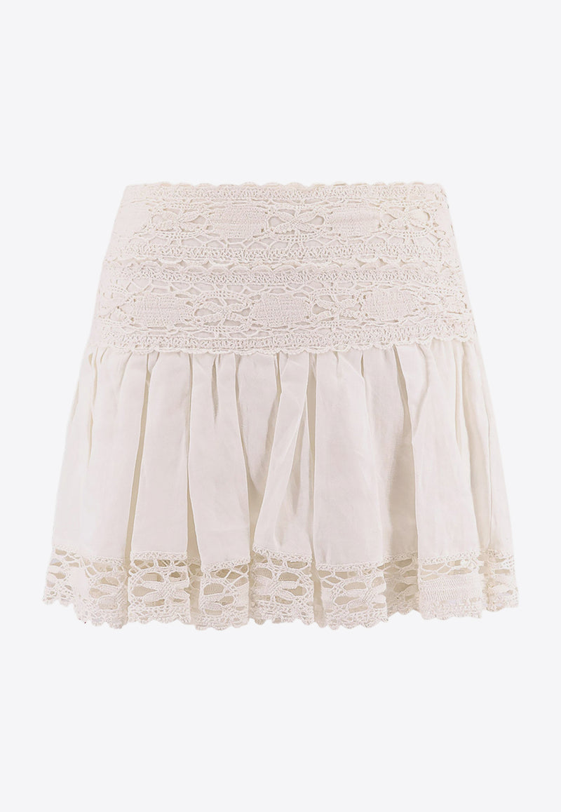 Marant Etoile Violana Flared Mini Skirt White JU0304FAC1J14E_20WH