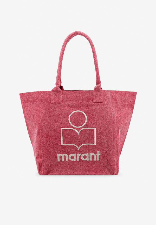 Isabel Marant Yenky Washed Canvas Logo Tote Bag Pink PM0001FAA1X19M_86BY