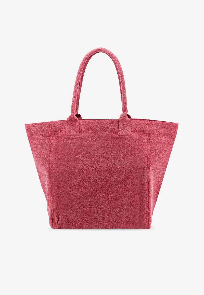 Isabel Marant Yenky Washed Canvas Logo Tote Bag Pink PM0001FAA1X19M_86BY