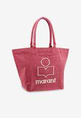 Isabel Marant Yenky Washed Canvas Logo Tote Bag Pink PM0001FAA1X19M_86BY