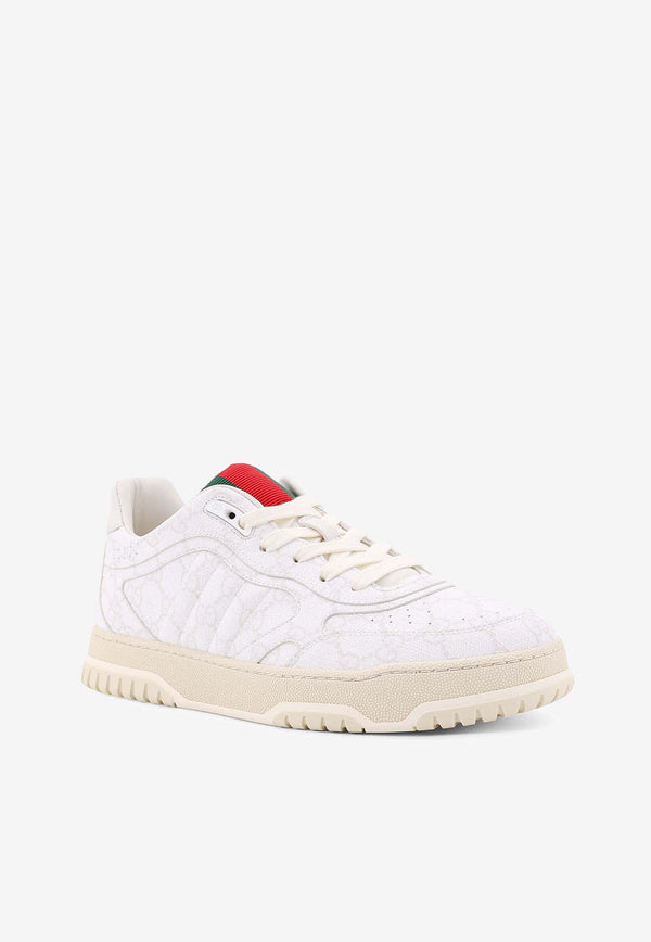 Gucci Logo Re-Web Leather Sneakers White 816665FAD7V_9055