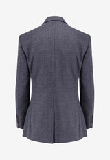 Brunello Cucinelli Flower Crest Wool Blazer Gray MB1167218_C001