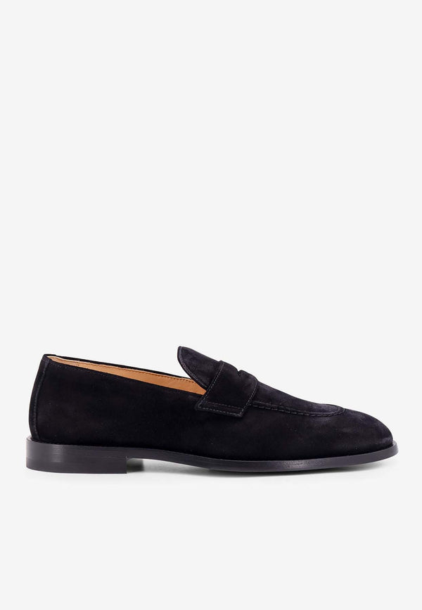 Brunello Cucinelli Suede Penny Loafers Black MZUCCLB702_C101