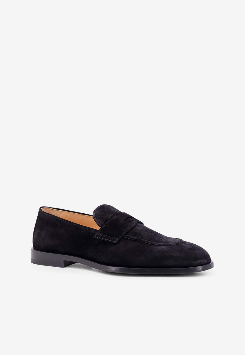 Brunello Cucinelli Suede Penny Loafers Black MZUCCLB702_C101