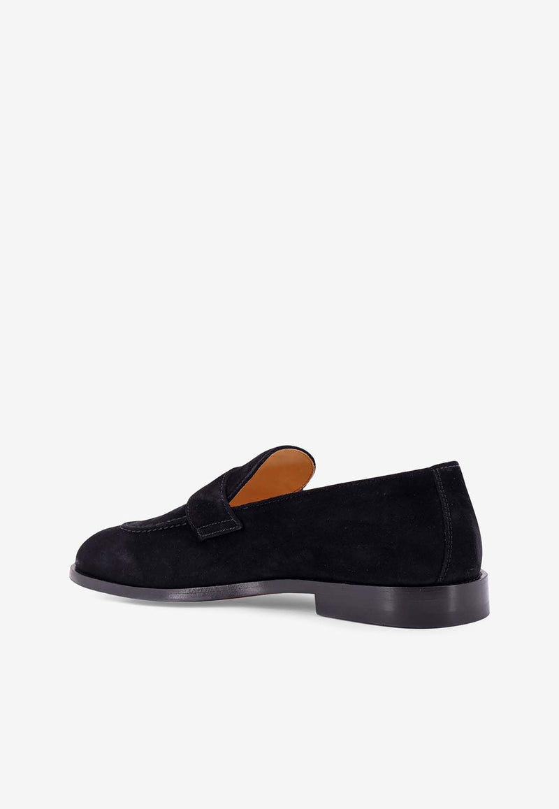 Brunello Cucinelli Suede Penny Loafers Black MZUCCLB702_C101