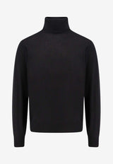 Brunello Cucinelli Cashmere and Silk Turtleneck Sweater Black M2300103_CH101