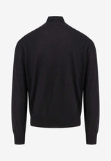 Brunello Cucinelli Cashmere and Silk Turtleneck Sweater Black M2300103_CH101