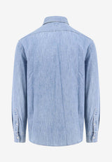 Brunello Cucinelli Essential Long-Sleeved Denim Shirt Blue MH1920627_C8331