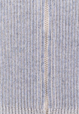 Brunello Cucinelli Ribbed Cashmere Zip Cardigan Blue M22700506_CNW83