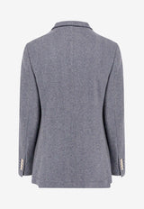 Brunello Cucinelli Herringbone Wool Blazer Blue MY4436265_C131