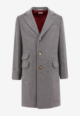 Brunello Cucinelli Single-Breasted Cashmere Coat Gray MT4979039_C202