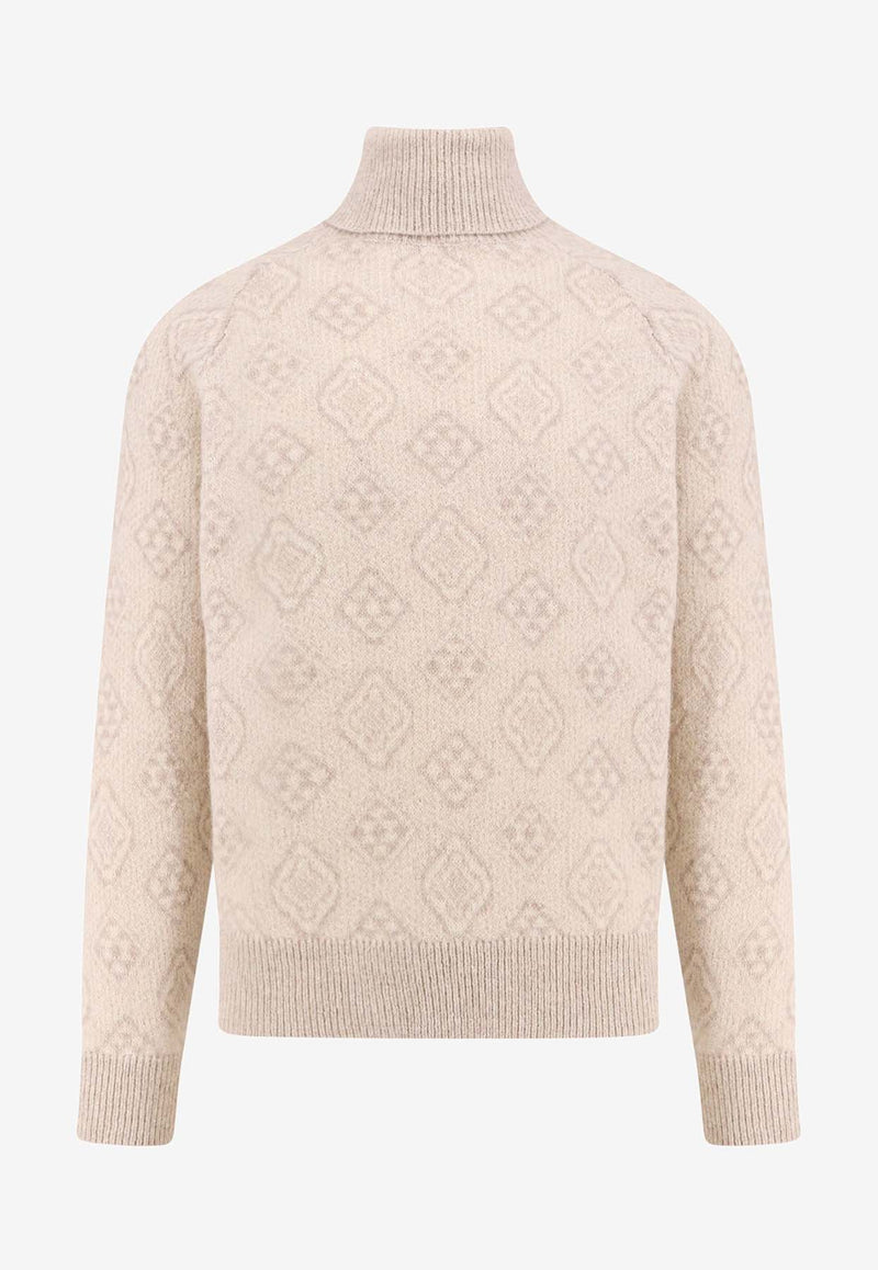 Brunello Cucinelli Geometric Jacquard Sweater Beige MSO708503_CDG31