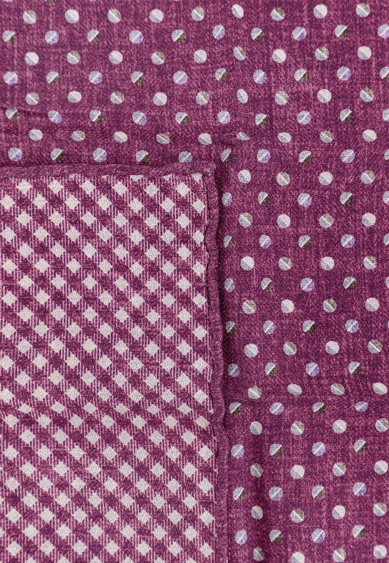 Brunello Cucinelli Double Face Geometric Pocket Square Purple MR8760091_CQJ70