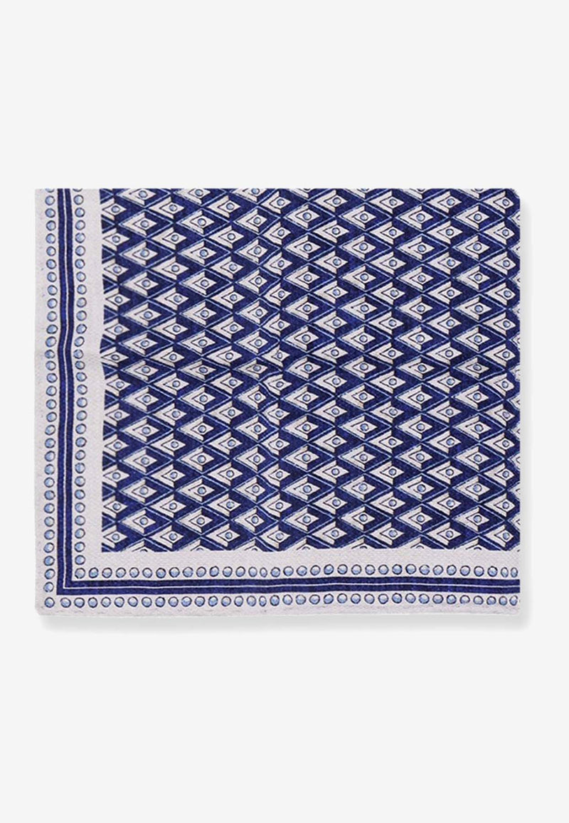 Brunello Cucinelli All-Over Geometric Silk Pocket Scarf Blue MR8750091_CJU71