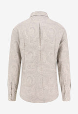 Brunello Cucinelli Paisley Motif Long-Sleeved Shirt White MY6201718_C011