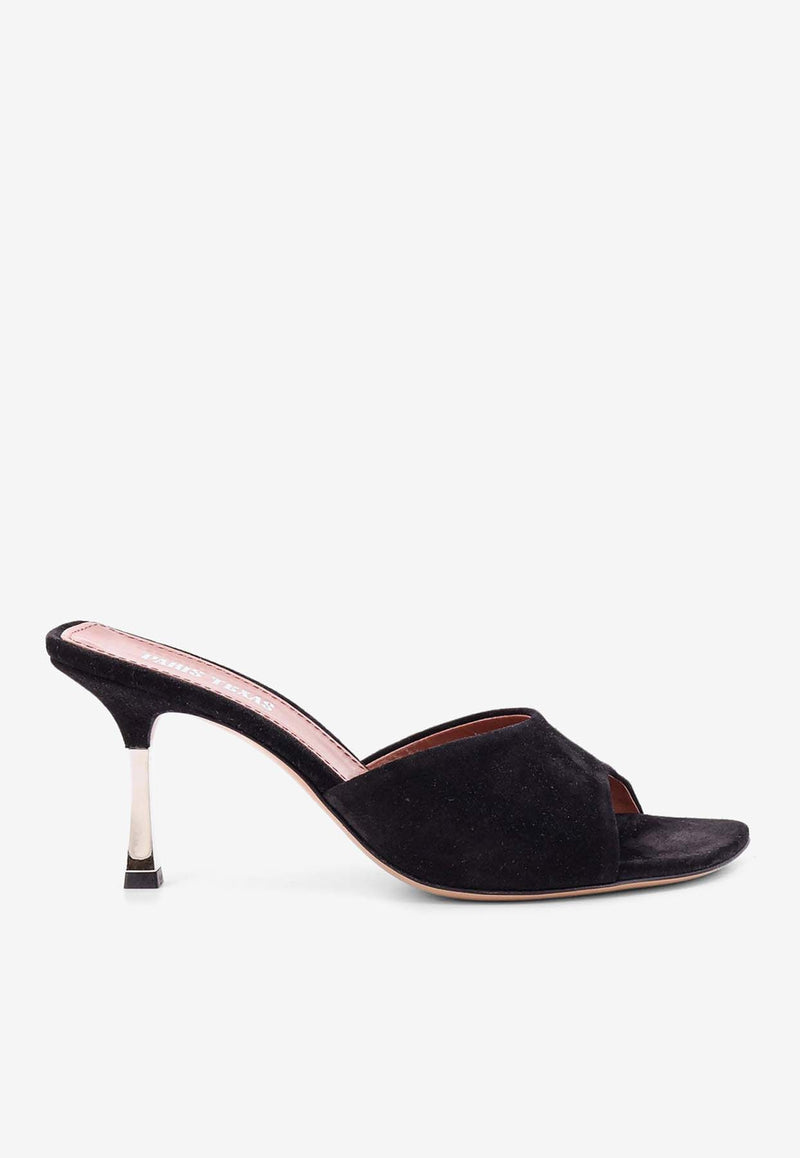 Paris Texas Lorena 75 Suede Mules Black PX1525XVSSS_BLACK