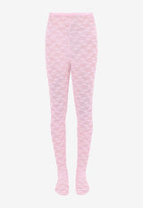 Self-Portrait Floral Lace Tights Pink CK025PP_PINK