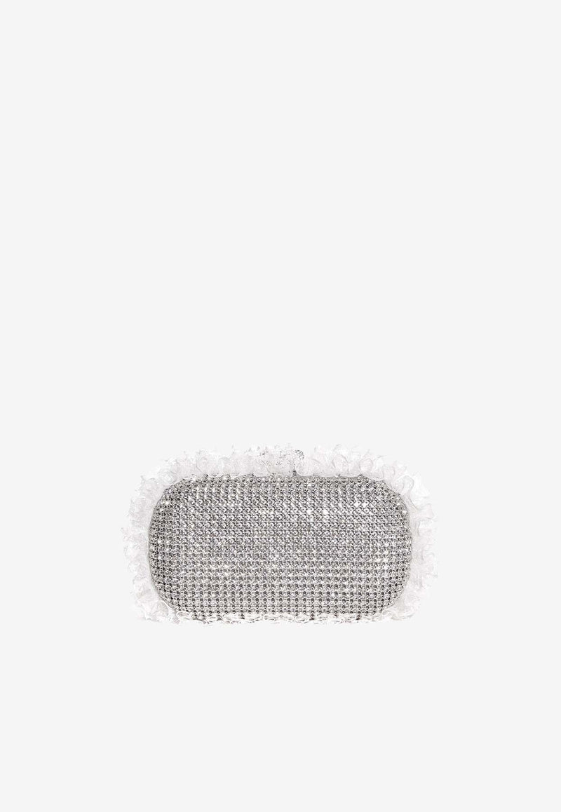 Self-Portrait Crystal Embellished Clutch Silver CK302SL_SILVER