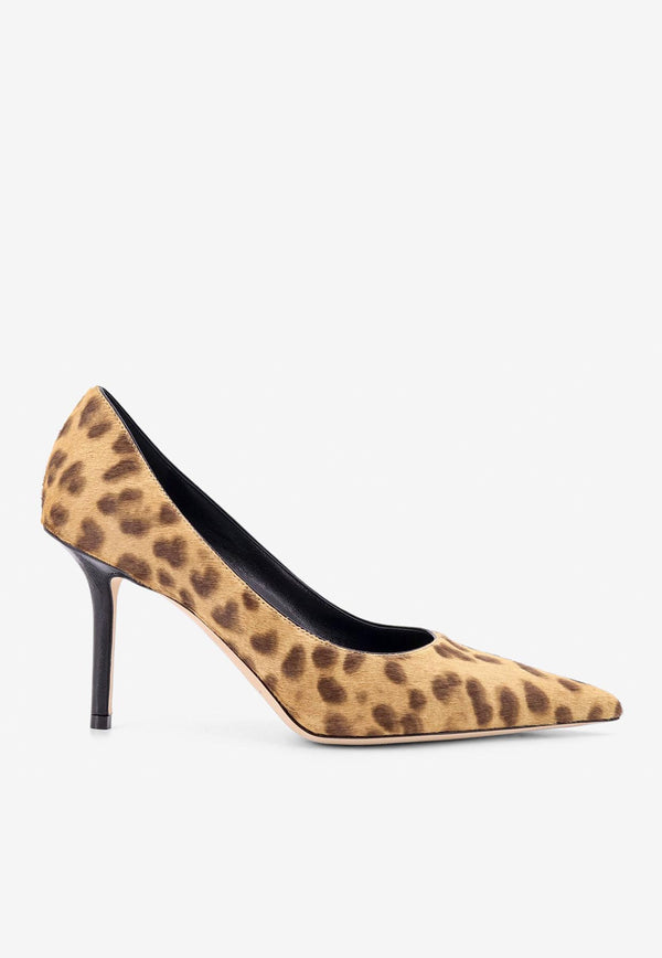 Jimmy Choo Love 85 Leopard Print Pony Hair Pumps Natural LOVE85LOP_NATURAL