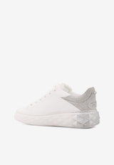 Jimmy Choo Diamond Maxi Leather Sneakers White DIAMONDMAXI_WHITE