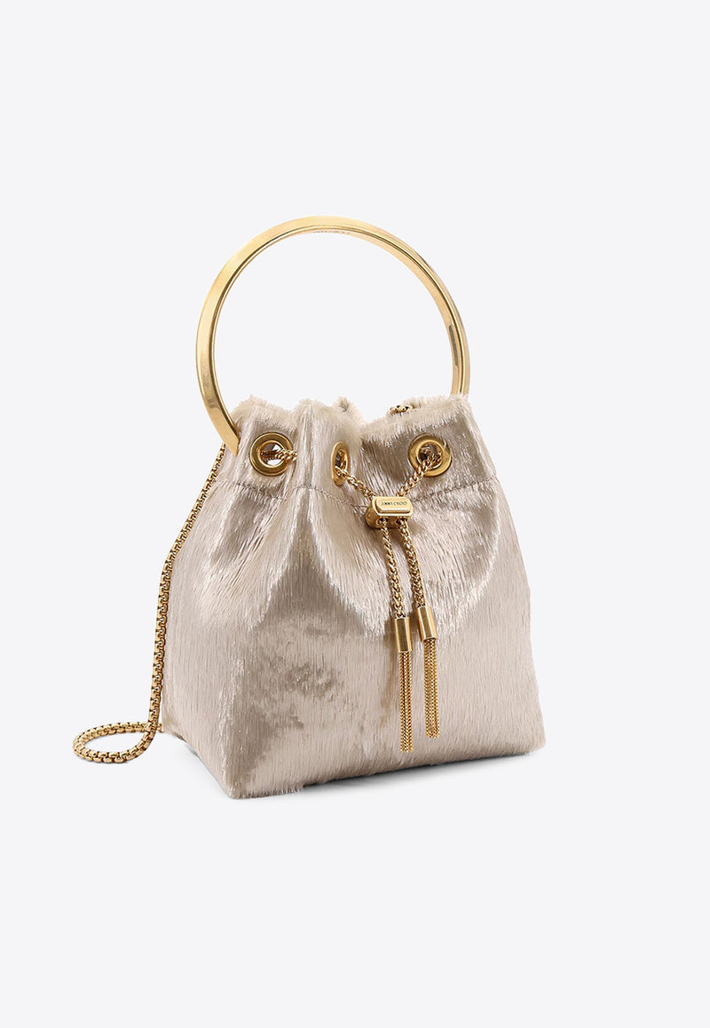 Jimmy Choo Bon Bon Metallic Bucket Bag Gold BONBONTSW_CHAMPAGNE