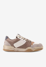 Dsquared2 Spiker Leather and Suede Low-Top Sneakers Beige SNM031509708189_M4047