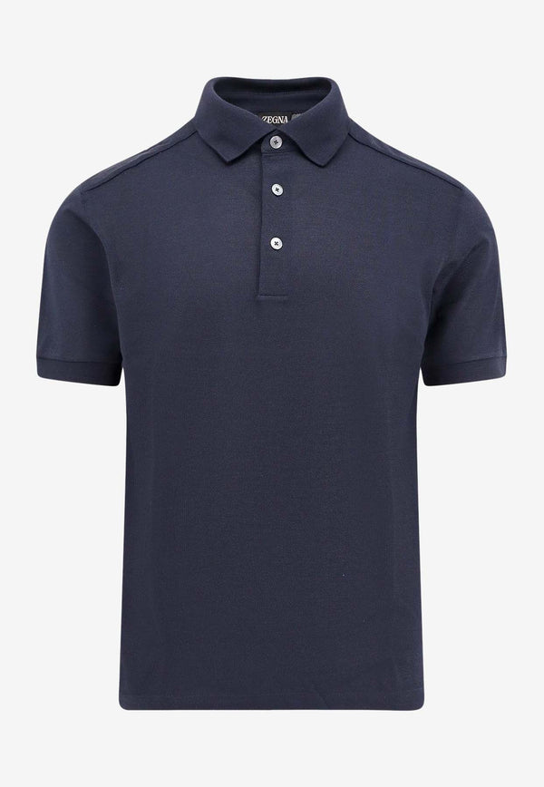 ZEGNA Short-Sleeved Polo T-shirt Blue UF341A9F786_B09