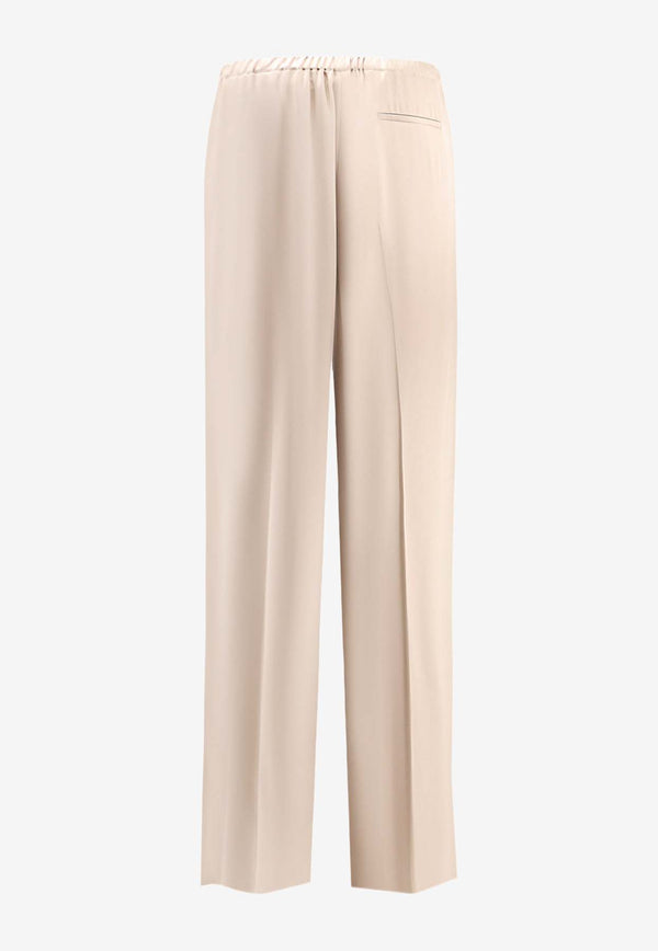 Giorgio Armani Tailored Silk Straight Pants Beige GW000643TE10101_U8048