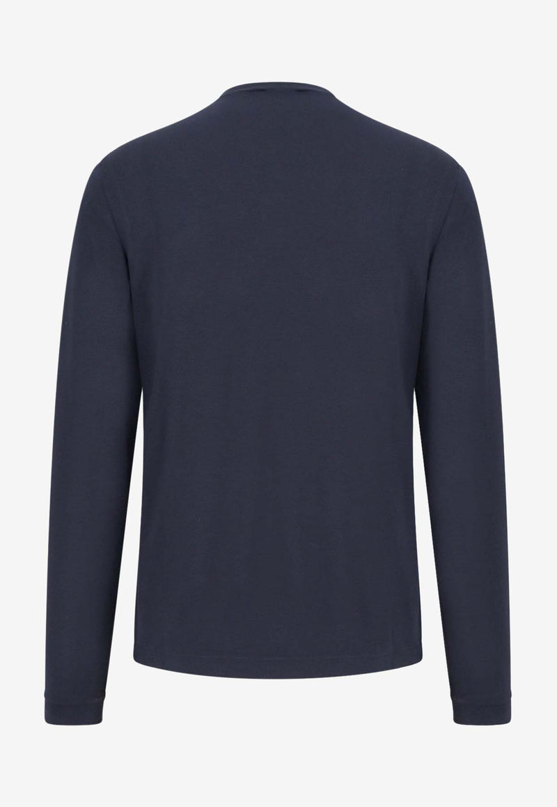 Giorgio Armani Basic Long-Sleeved T-shirt Blue 3GST51SJP4Z_UBSG