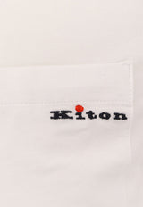 Kiton Ciro Paone Logo Embroidered Crewneck T-shirt White UNWM013K0702F_01