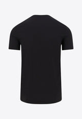 Kiton Ciro Paone Logo Embroidered Crewneck T-shirt Black UNWM013K0702F_02