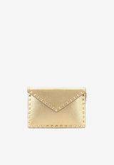 Valentino Rockstud Laminated Leather Clutch Bag Gold 6W2P0P87GGE_I8M