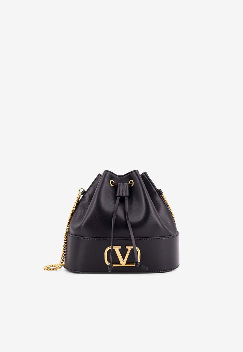 Valentino Mini VLogo Nappa Leather Bucket Bag Black 6W2P0T83HPF_0NO