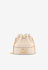 Valentino Mini VLogo Nappa Leather Bucket Bag Ivory 6W2P0T83HPF_I16