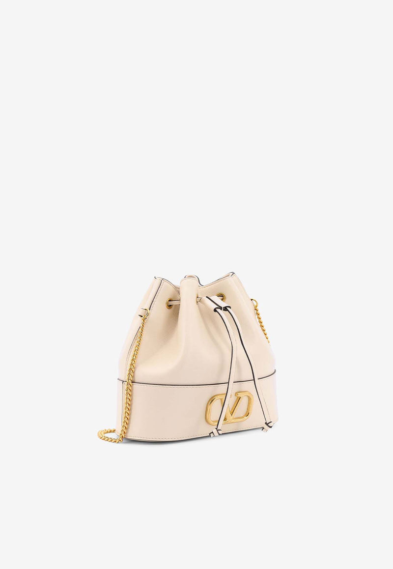 Valentino Mini VLogo Nappa Leather Bucket Bag Ivory 6W2P0T83HPF_I16