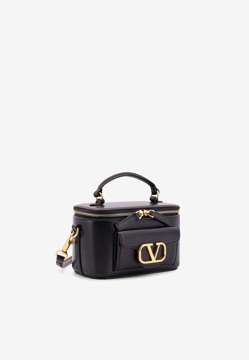 Valentino Mini Locò Calfskin Top Handle Bag Black 6W2P0Z86ZXL_0NO