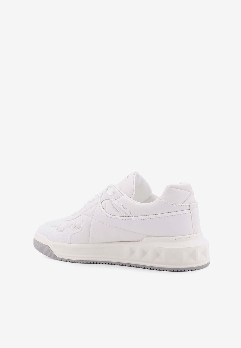 Valentino One Stud Leather Sneakers White 6Y2S0E71NWN_0BO