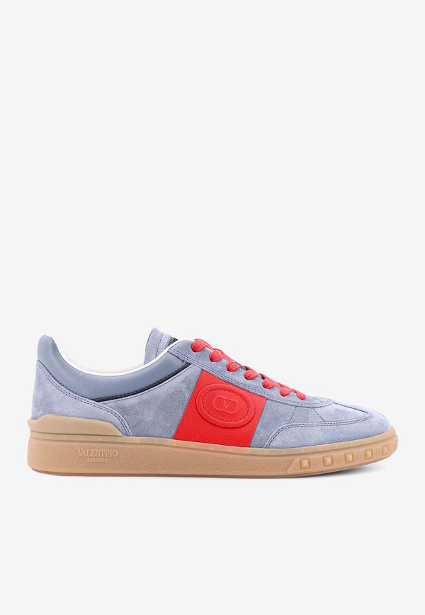 Valentino Upvillage Leather and Suede Sneakers Blue 6Y2S0H77LAL_RJD