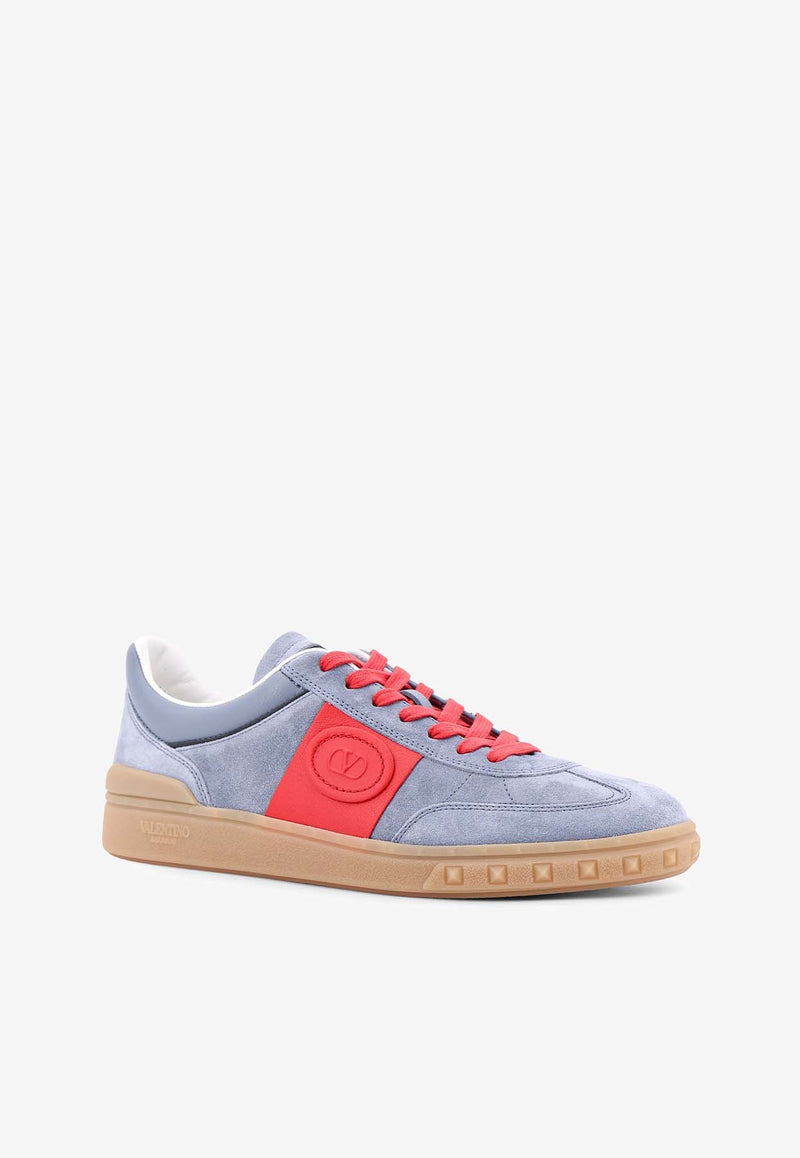 Valentino Upvillage Leather and Suede Sneakers Blue 6Y2S0H77LAL_RJD