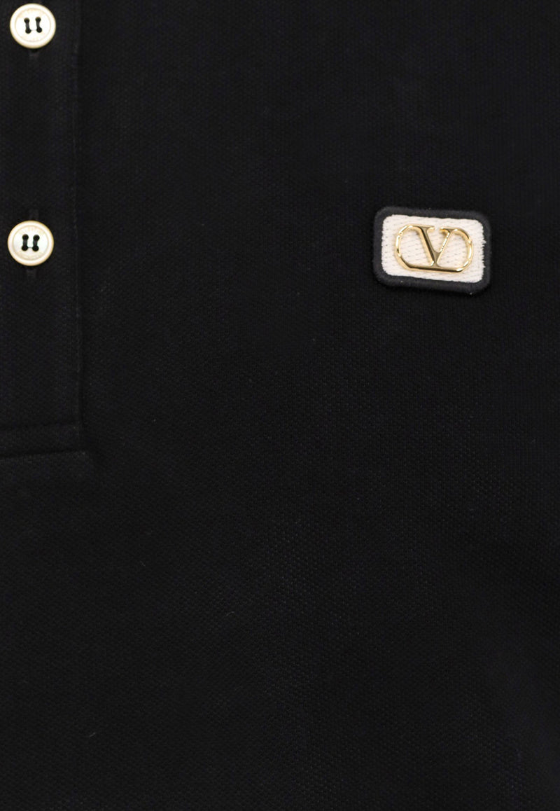 Valentino VLogo Patch Polo T-shirt Black 6V3MH01KAQK_0NO