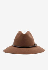 Brunello Cucinelli Leather Band Felted Fedora Hat Brown MCAP90041_CKT56