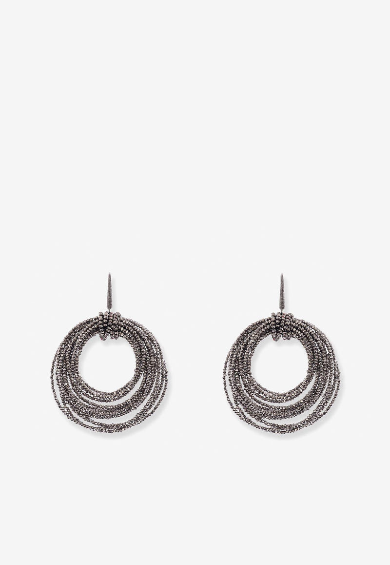 Brunello Cucinelli Vetro Hoop Earrings Silver MORW9LV26_CVERU