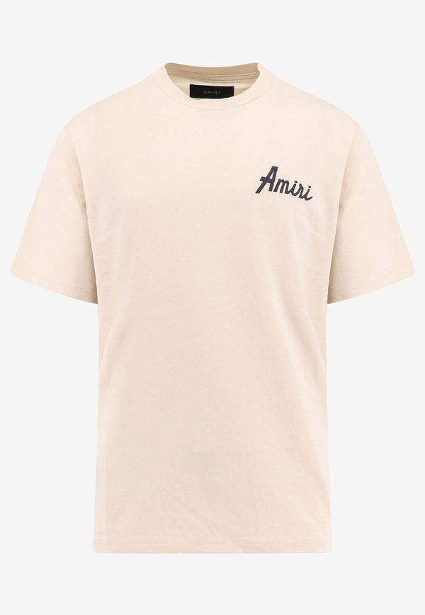 Amiri City Logo Crewneck T-shirt Beige AMJYTE1146_ALABASTER