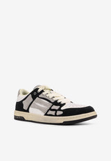 Amiri Crystal Skel Leather Low-Top Sneakers White AMFOSR1103_BLACK