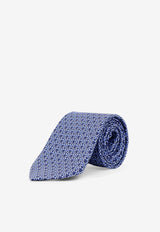 Salvatore Ferragamo Patterned Silk Tie Blue 350814757976_MARINE