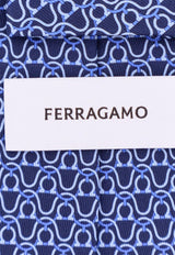 Salvatore Ferragamo Patterned Silk Tie Blue 350814757976_MARINE