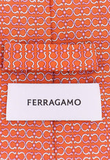 Salvatore Ferragamo Patterned Silk Tie Orange 351204778443_ARANCIO