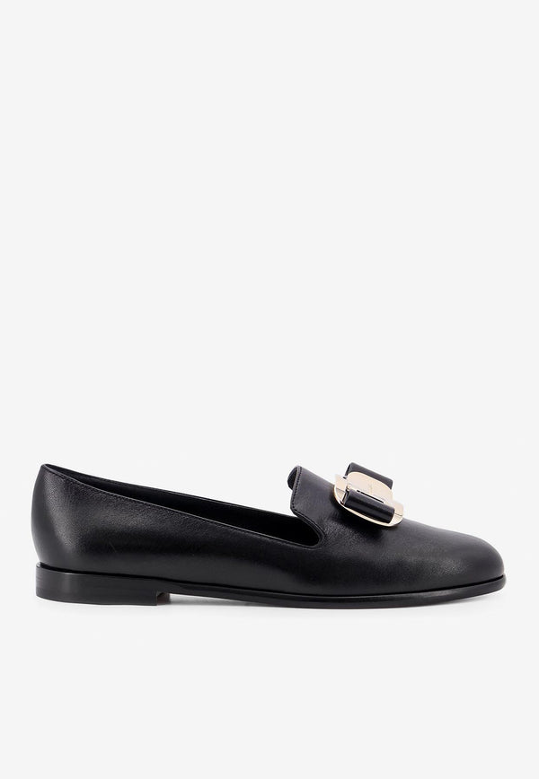 Salvatore Ferragamo Zamira Leather Loafers Black 01H522779200_NERO